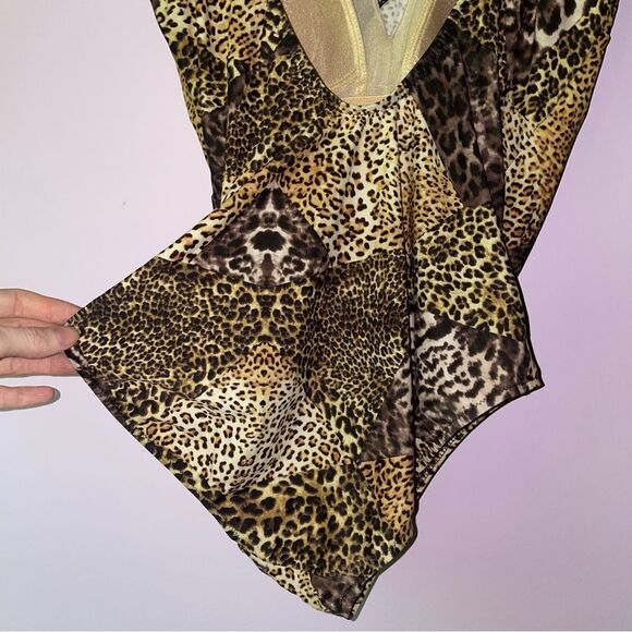 Vintage Size L Leopard Print One Piece Swimsuit Bikini - Picture 7 of 7